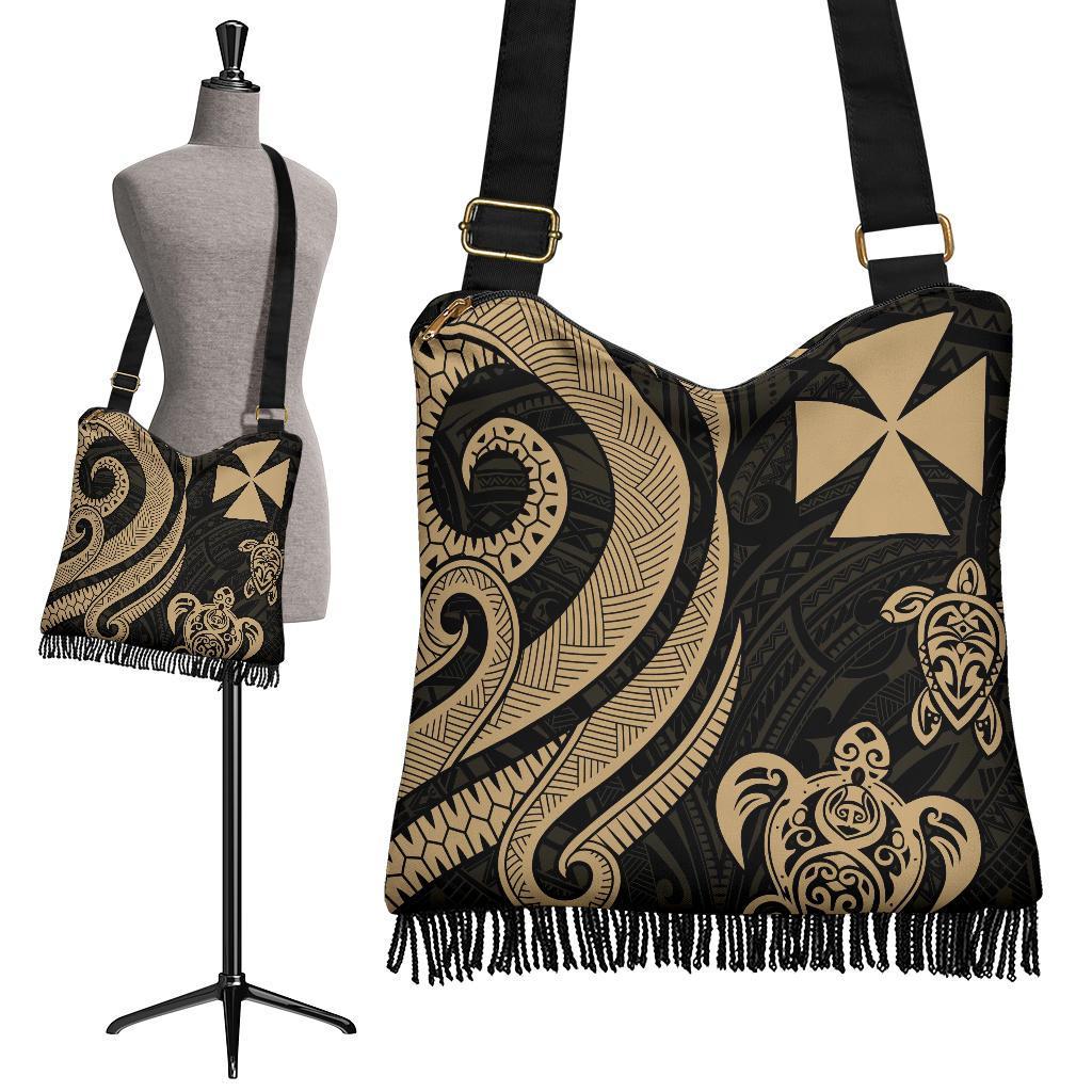 Wallis and Futuna Boho Handbag - Gold Tentacle Turtle Boho Handbag One Size Gold - Polynesian Pride