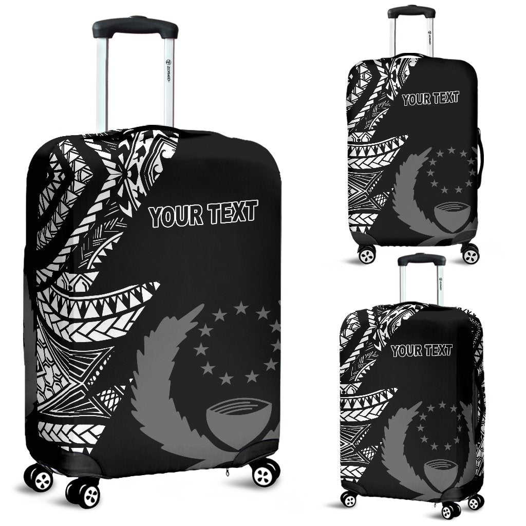 Pohpei Personalised Custom Luggage Covers - Micronesian Pattern Flash Black Black - Polynesian Pride