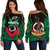 Vanuatu Rugby Off Shoulder Sweater Flag Style Black - Polynesian Pride