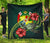 Tonga Polynesian Premium Quilt - Green Turtle Hibiscus Green - Polynesian Pride