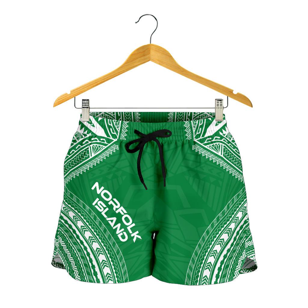 Norfolk Island Women's Shorts - Polynesian Chief Flag Version Women White - Polynesian Pride