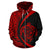 Polynesian Turtle Map of Hawaii Zip Hoodie Red Circle Style - Polynesian Pride