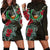 Pohnpei Hoodie Dress - Pohnpei Flag Hibiscus Black - Polynesian Pride