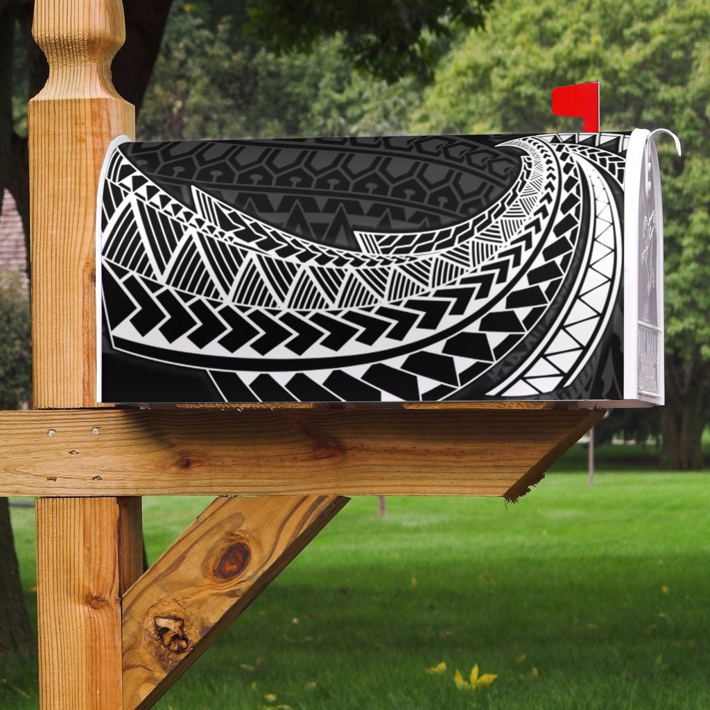 Chuuk State Mailbox Cover - Tropical Flowers Style Mailbox Cover - Chuuk State Black - Polynesian Pride