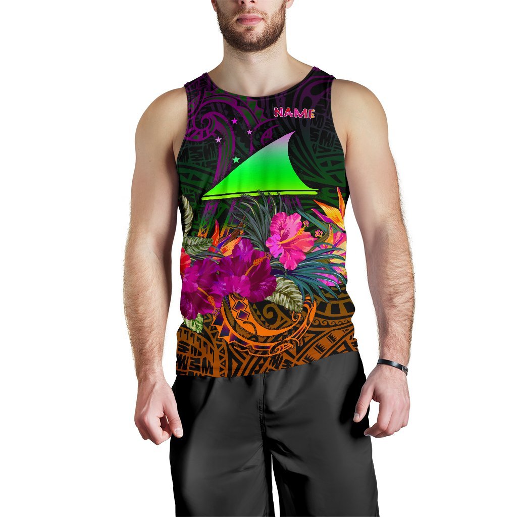 Tokelau Personalised Men's Tank Top - Summer Hibiscus - Polynesian Pride