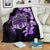 Hawaiian Kanaka Hibiscus Plumeria Mix Polynesian Turtle Premium Blanket Violet AH - Polynesian Pride