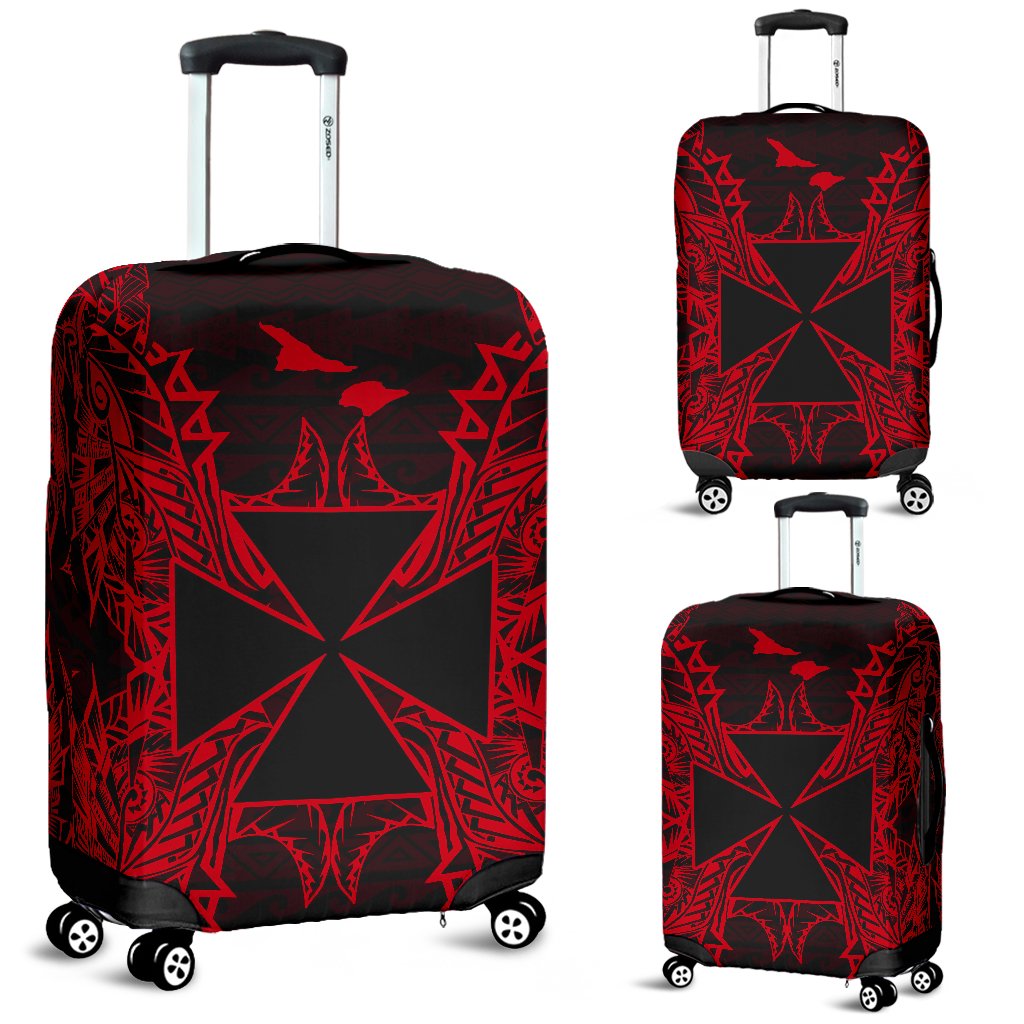 Wallis And Futuna Polynesian Luggage Covers Map Red Red - Polynesian Pride