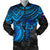 American Samoa Polynesian Bomber Jacket (Men) - Blue Turtle Blue - Polynesian Pride