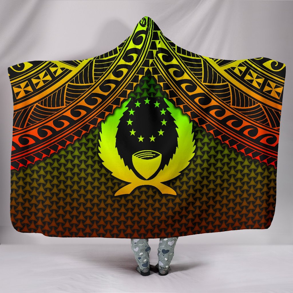 Polynesian Pohnpei Hooded Blanket - Reggae Vintage Polynesian Patterns Hooded Blanket Reggae - Polynesian Pride