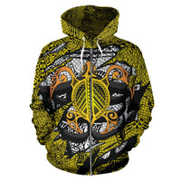 Honu Polynesian Yellow Hawaii Turtle Hoodie (Zip) - Polynesian Pride