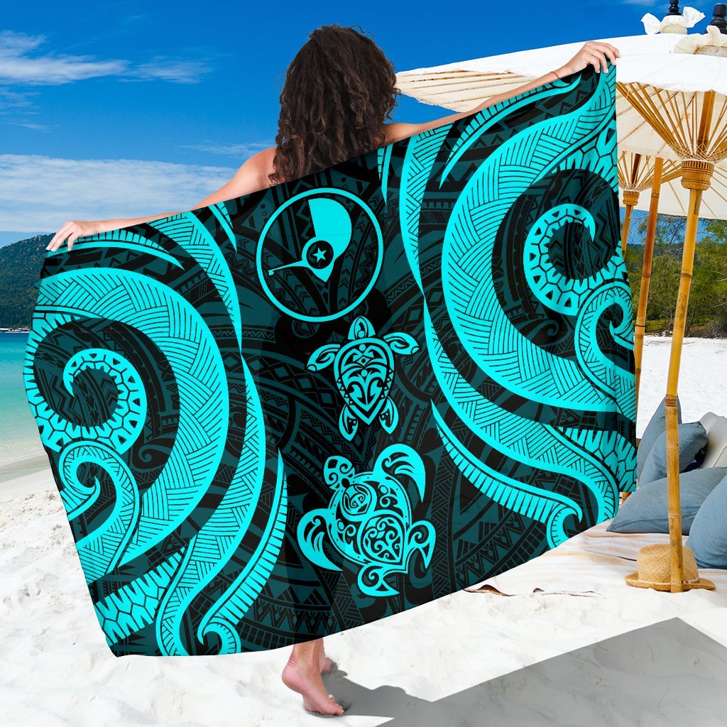 Yap Micronesia Sarong - Tentacle Turtle Turquoise SARONG ONE SIZE TURQUOISE - Polynesian Pride