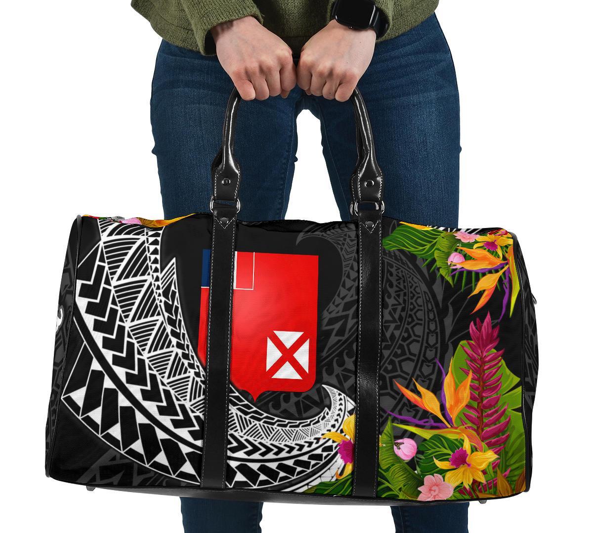 Wallis and Futuna Travel Bag - Custom Personalised Seal Spiral Polynesian Patterns Travel Bag - Black - Wallis and Futuna One size Black - Polynesian Pride