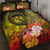 Polynesian Hawaii Quilt Bed Set - Humpback Whale with Tropical Flowers (Yellow) Yellow - Polynesian Pride