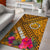 Hawaii Area Rug - Kanaka Maoli With Hibiscus On Polynesian Patterns (YELLOW) - Polynesian Pride