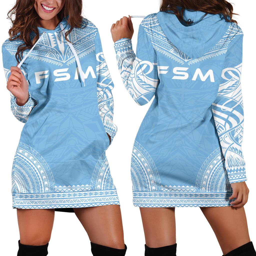 Federated States Of Micronesia Women's Hoodie Dress - Polynesian Flag Chief Blue - Polynesian Pride