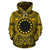 Cook Islands ll Over Hoodie Cook Islands Coat of rms Polynesian Gold Black Unisex Gold - Polynesian Pride