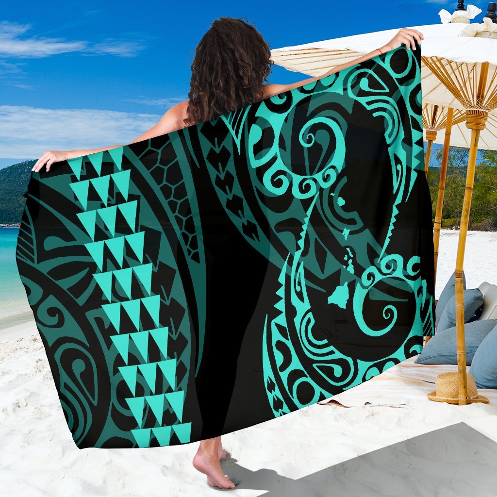 Hawaii Kakau Turquoise Polynesian Sarong Sarong - 1 44*66 Inch Turquoise - Polynesian Pride