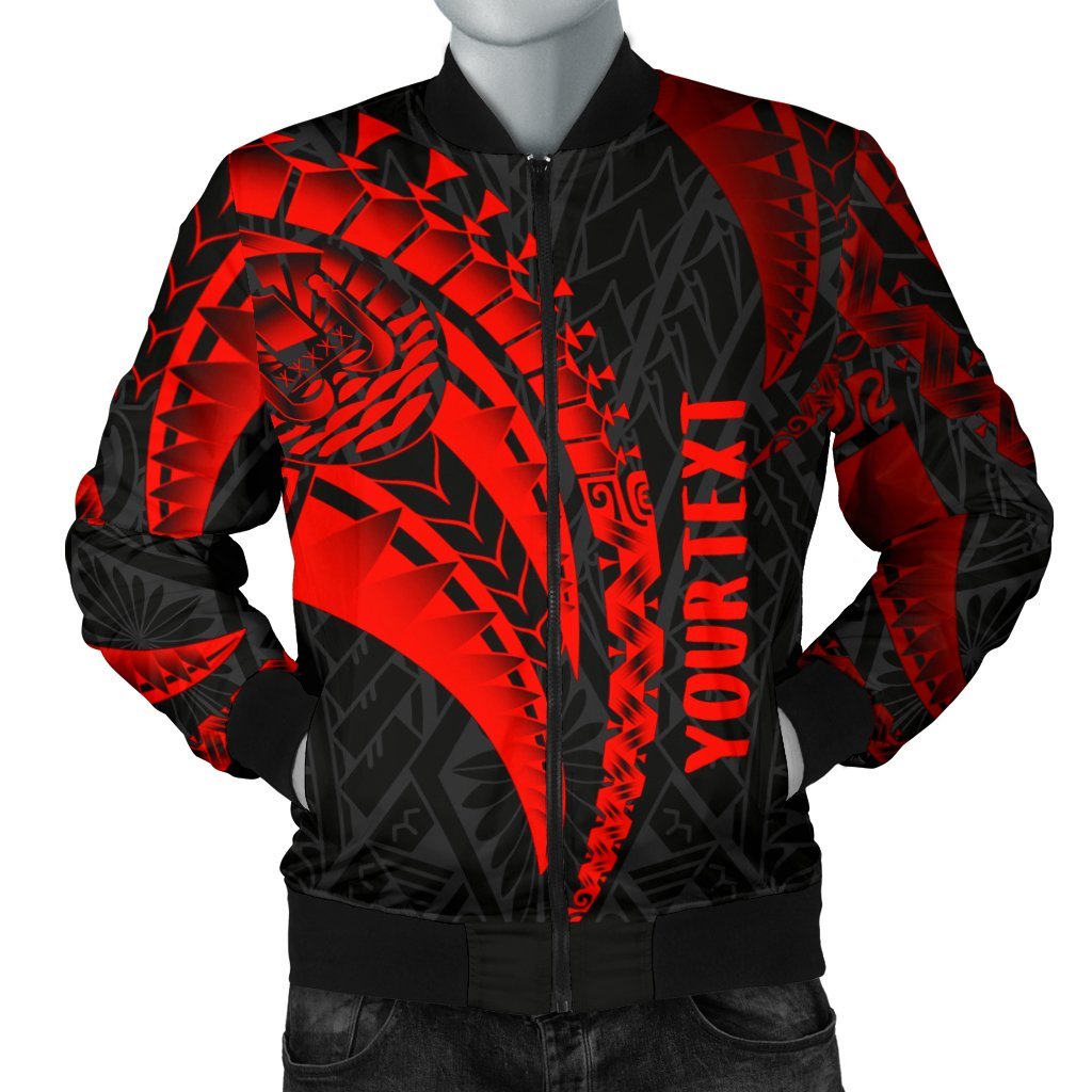 Tahiti Personalised Men's Bomber Jacket - Polynesian Tahiti Seal Red - Polynesian Pride