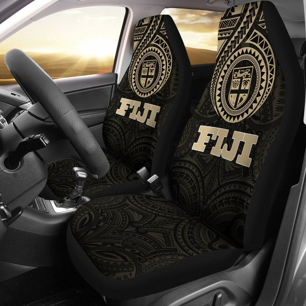 Fiji Car Seat Covers - Fiji Flag (Set of Two) - A7 Universal Fit Black - Polynesian Pride