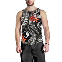 Yap Micronesian Men Tank Top - Black Plumeria - Polynesian Pride
