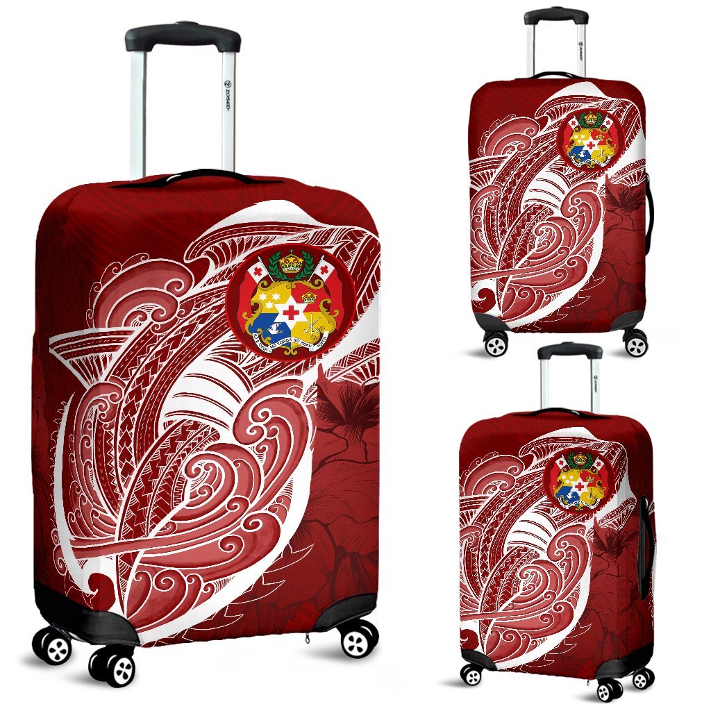 Tonga Luggage Covers Shark Coat Of Arms Red - Polynesian Pride