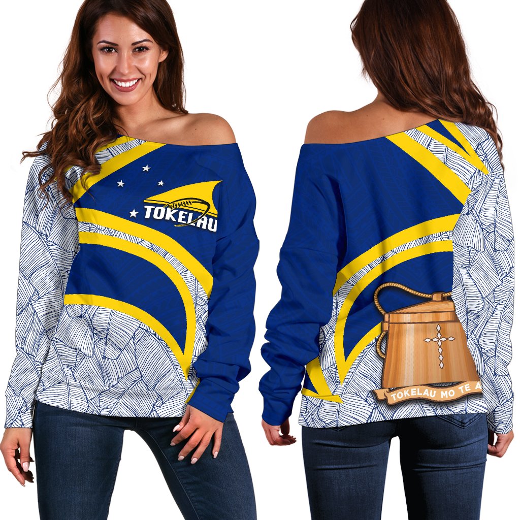 Tokelau Rugby Women's Off Shoulder Sweater Polynesian - Polynesian Pride