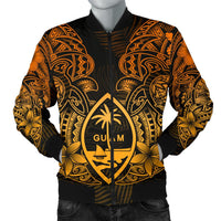 Guam Polynesian Men Bomber Jacket - Gold Turtle Homeland - Polynesian Pride
