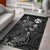 Wallis And Futuna Area Rugs Turtle Hibiscus Black Black - Polynesian Pride