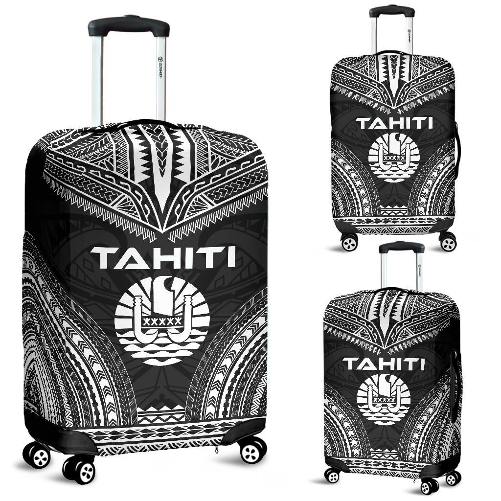 Tahiti Polynesian Chief Luggage Cover - Black Version Black - Polynesian Pride