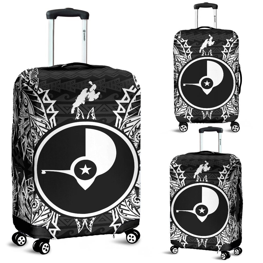 Yap Polynesian Luggage Covers Map Black Black - Polynesian Pride