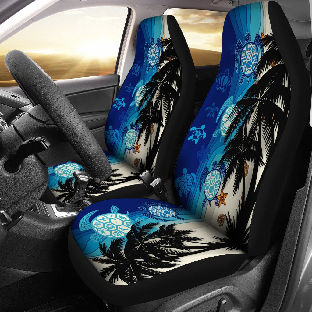 Hawaiian Sea Turtle Symbol Palm Car Seat Cover - Polynesian Pride