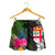 Fiji Women Shorts - Turtle Plumeria Banana Leaf - Polynesian Pride