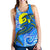 Palau Polynesian Women's Racerback Tank - Palau Flag with Polynesian Tattoo - Polynesian Pride