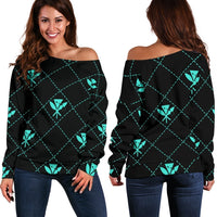 Kanaka Maoli Women's Off Shoulder Sweater Regal AH - Polynesian Pride