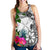 Wallis And Futuna Women's Racerback Tank White - Turtle Plumeria Banana Leaf - Polynesian Pride