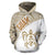 Guam Hoodie Guam Coat of Arm In Turtle Polynesian Tattoo White Gold - Polynesian Pride