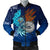 American Samoa Polynesian Men's Bomber Jacket - Blue Polynesian Eagle Blue - Polynesian Pride