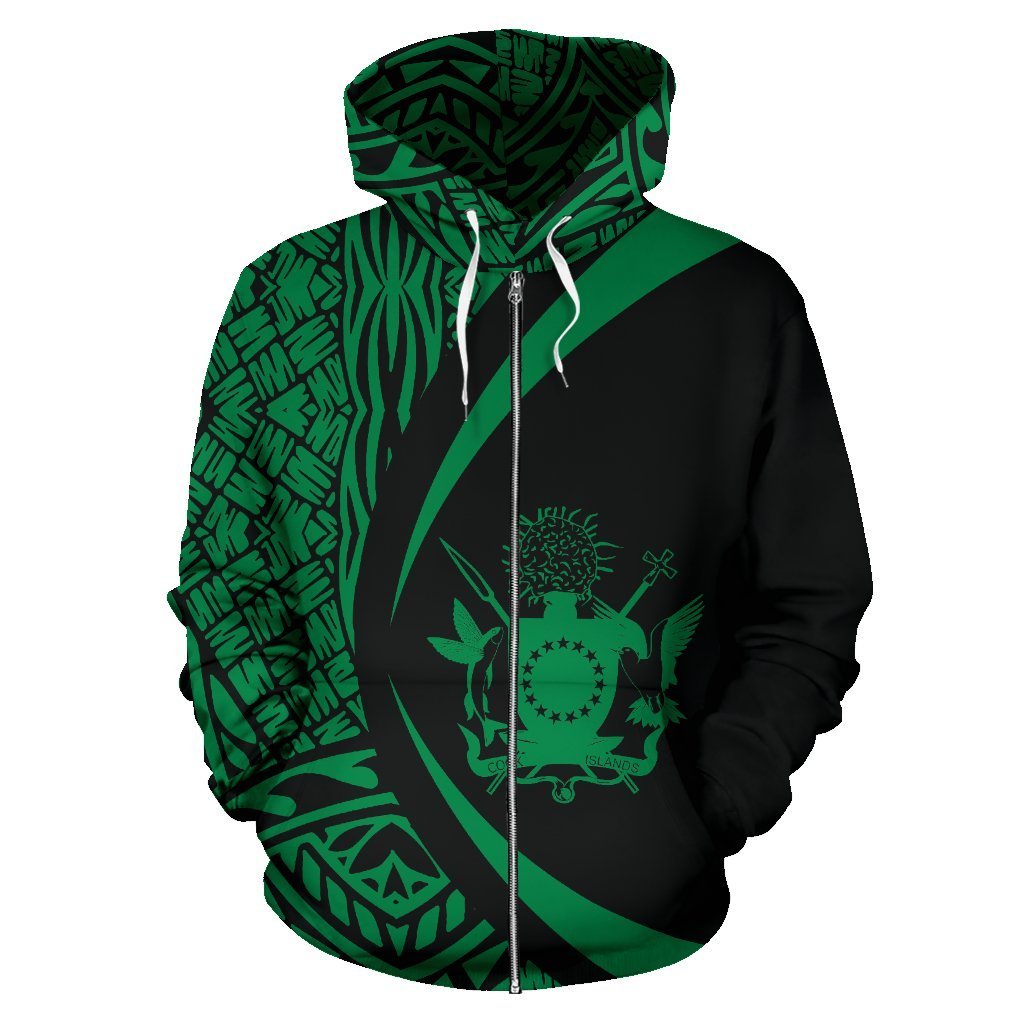 Cook Islands Polynesian Zip up Hoodie Circle Style 03 Unisex Art - Polynesian Pride