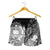 Samoa Women's Shorts - Humpback Whale with Tropical Flowers (White) - Polynesian Pride