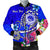 FSM Custom Personalised Men's Bomber Jacket - Turtle Plumeria (Blue) Blue - Polynesian Pride