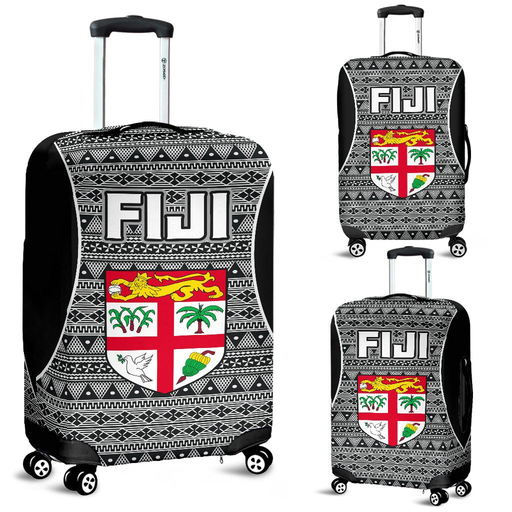 Fiji Luggage Covers - Tapa Pattern Sport Style Black - Polynesian Pride