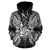 New Caledonia Polynesian All Over Zip up Hoodie Map Black - Polynesian Pride