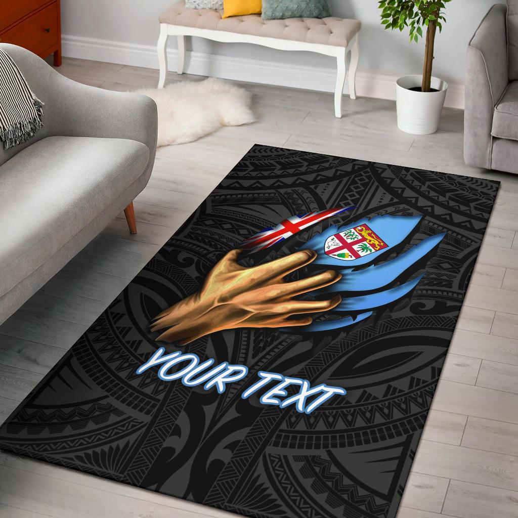 Fiji Personalised Area Rug - Fiji In Me (Black) Black - Polynesian Pride