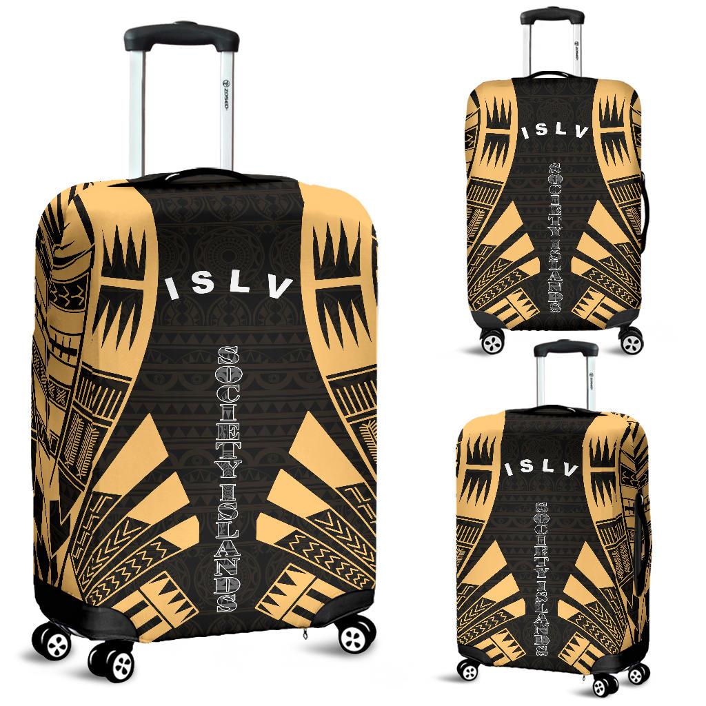 Society Islands Luggage Cover - Polynesian Tattoo Gold Gold - Polynesian Pride