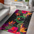 Pohnpei Area Rugs Hibiscus Polynesian Pattern Black - Polynesian Pride