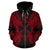 Wallis and Futuna Polynesian All Over Zip up Hoodie Map Red - Polynesian Pride