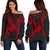 New Caledonia Polynesian Shoulder Sweater Map Red Red - Polynesian Pride