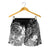 Kosrae Women's Shorts - Humpback Whale with Tropical Flowers (White) - Polynesian Pride