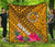 Hawaii Premium Quilt - Kanaka Maoli With Hibiscus On Polynesian Patterns (YELLOW) - Polynesian Pride