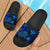 Polynesian Hawaii Sandals - Turtle Hibiscus Pattern Blue Black - Polynesian Pride